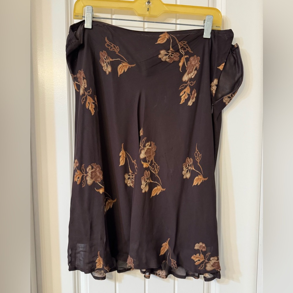 Express Chocolate Brown Patterned Skirt